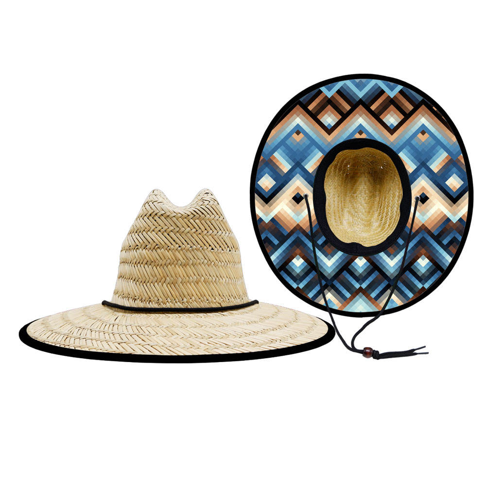 UPF50+ Shnagyi Beach Holiday Men's Straw Aztec Lifeguard Hat
