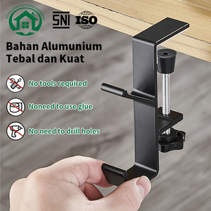 Pano.V Duty Adjustable Clamp-On Desk Mount School Bag Holder <b>Hook</b> No Drill Metal Garland <b>Hook</b> Outdoor Fireplace Stocking Holders - Product Image 2