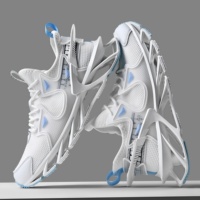 Chaussures de course respirantes en mesh pour hommes, légères, avec amorti de type lame, antidérapantes, résistantes à l'usure, grandes tailles pour le sport