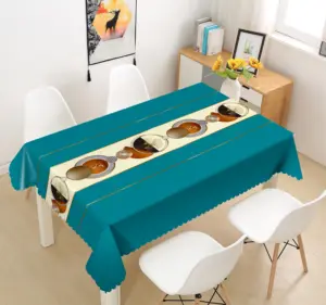 High Quality Printed Christmas Decorative Tablecloth PVC Heat Insulation Eco-friendly Tablecloth