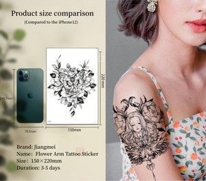 Custom Body <span class=keywords><strong>Art</strong></span> Painting Beautiful <span class=keywords><strong>Black</strong></span> Butterfly Rose Flower <span class=keywords><strong>Tattoo</strong></span> Sticker per le donne Waterproof Sexy Flower tatuaggi temporanei - Product Image 6