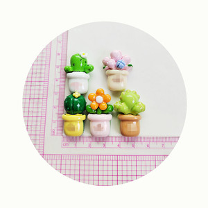 可愛いミニ植物デコチャーム樹脂花サボテン装飾用キッズシューズバックルスライムチャームキッズギフトプレゼントスクラップブッキング - Product Image 5