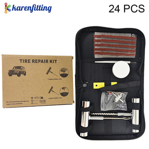 Kit de Reparación de Neumáticos con Tiras de Goma de Alta Viscosidad, Herramientas Universales para Reparación de Pinchazos de Ruedas sin Cámara, con Bolsa de Transporte - Product Image 5