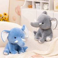 Weiches Flauschiges Sitzendes Elefanten-Plüschtier Niedliches Ausgestopftes Elefanten-Kuscheltier mit Weißen Zähnen für Sofa Bett Kinder Geburtstagsgeschenk