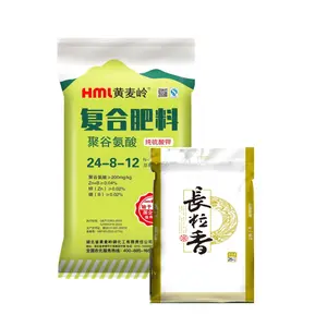 Pochette tissée personnalisée de 50kg sac en plastique pour multi-industrie pour la nourriture fruits riz graines alimentation emballage cordon joint Logo personnalisé
