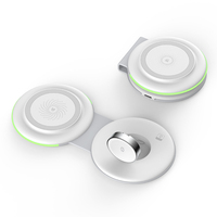 Chargeur sans fil pliable électrique 2-en-1 en gros d'usine, le plus puissant, à charge rapide magnétique, avec port Type-C pour smartphones