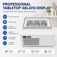 Pozzetti à Gelato Commercial de Comptoir Certifié CE en Acier Inoxydable 304, Échantillonnage Rapide en 7 Jours, Fournisseur Walmart pour Cafétéria