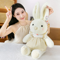 Peluche Lapin Princesse Dot Dot, Rembourrage Coton PP, Super Doux, Anti-Stress, Brodé, Pâques, Mignon, Blanc, Unisexe, 31-50cm