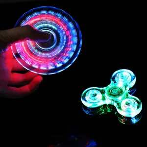 Spinner de mano con luz LED luminosa, Spinner que brilla en la oscuridad, EDC, Figet, Spiner, alivio del estrés, Juguetes