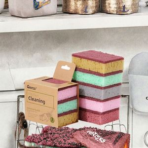 Éponges à vaisselle pour le lavage de la vaisselle, éponges de nettoyage pour évier de cuisine, forme rectangulaire, épaisseur 3 cm, absorption d'eau de 250 %, paquet pour - Product Image 3