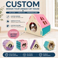 Lit pour chat en feutre personnalisé OEM ODM, tissé et cousu, avec rembourrage en polyester détachable et lavable, personnalisable
