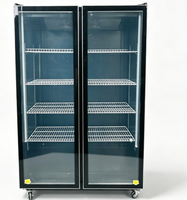 Réfrigérateur vertical pour boissons avec affichage numérique, triple porte, sans givre, étagères réglables pour supermarchés et commerces de détail