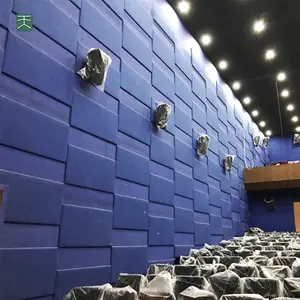 Tiange panel akustik bioskop, penutup dinding dekoratif tahan suara ungu tahan api untuk Studio musik