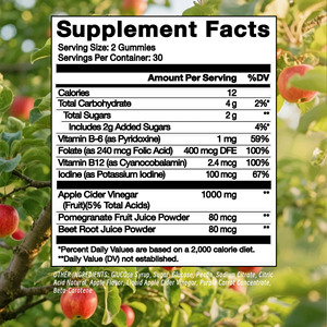 Gummies Minceur au Vinaigre de Cidre de Pomme les Plus Vendues, 60 Unités, Complément Alimentaire avec Vitamine B12, Stimule les Processus Métaboliques - Product Image 2