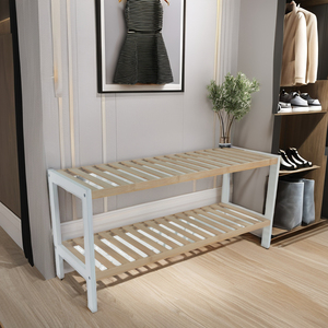 ชั้นวางรองเท้าไม้ไผ่อเนกประสงค์2ชั้นแบบเปิดประทุนทันสมัยสำหรับวางโชว์ของในบ้านสำหรับห้องนอนห้องนั่งเล่นเฟอร์นิเจอร์ - Product Image 1