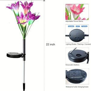 Lily hoa đèn không thấm nước LED cảnh quan trang trí đèn ngoài trời năng lượng mặt trời Vườn trang trí cổ phần cảnh quan ánh sáng muti-màu - Product Image 6