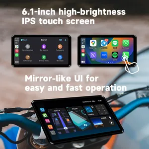 Alienrider M2 Pro Motorfiets Dashcam 6 Inch Touchscreen 1080P Hd Opname Carplay Android Automatische Navigatie 77Ghz Radar