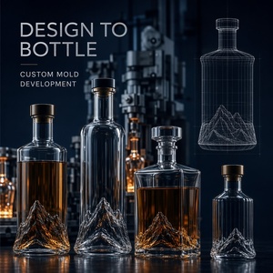 <span class=keywords><strong>Carafe</strong></span> à whisky de luxe en verre géométrique arqué Solent avec bouchon doré, prix <span class=keywords><strong>d</strong></span>'usine en gros - Product Image 2