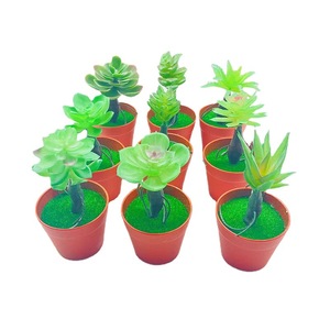 Planta Suculenta Artificial Verde Creativa de 15 cm en Maceta, Decoración Verde para Interiores, Adorno para Escritorio de Oficina - Product Image 4