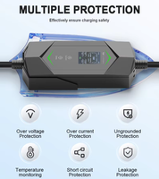 Station de recharge pour véhicules électriques, courant réglable 3,5 kW 16A, IP65, chargeur EV portable de type 2, écran LCD, monophasé, EVSE domestique