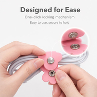 Attaches-câbles en silicone personnalisables avec logo, organisateur de cordons en forme de fleur, vente en gros, gestion des câbles de charge USB, fournisseur OEM