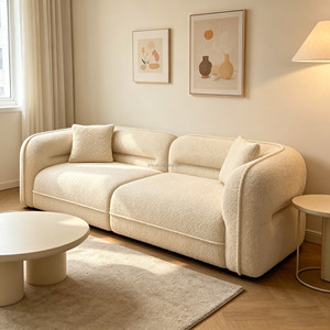 Sofá de Tela en Forma de L de Dos Plazas, Moderno, Minimalista, Personalizable, de Alta Densidad, en Oferta de Fábrica - Product Image 3