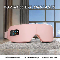 Masque de massage oculaire portable avec chaleur, vibration et télécommande sans fil, rechargeable par USB pour le sommeil