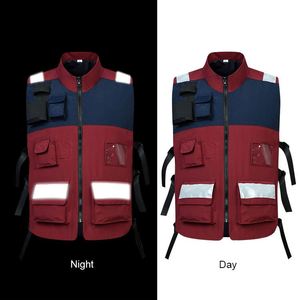 Gilet de sécurité réfléchissant pour la gestion des urgences avec logo personnalisé pour homme, gilet multipoches, équipement de premiers secours pour le travail - Product Image 4