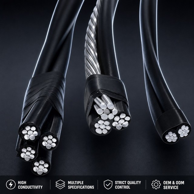 1kv LV 2 3 4 Core ABC Cable XLPE Overhead Aluminum Alloy Aerial Bundle 6mm 10mm 16mm 25mm 50mm Factory Price