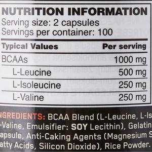 แคปซูลเพื่อเพิ่มน้ำหนัก1000มก. <span class=keywords><strong>BCAA</strong></span>, อะมิโนแอซิดก่อนออกกำลังกาย - Product Image 3