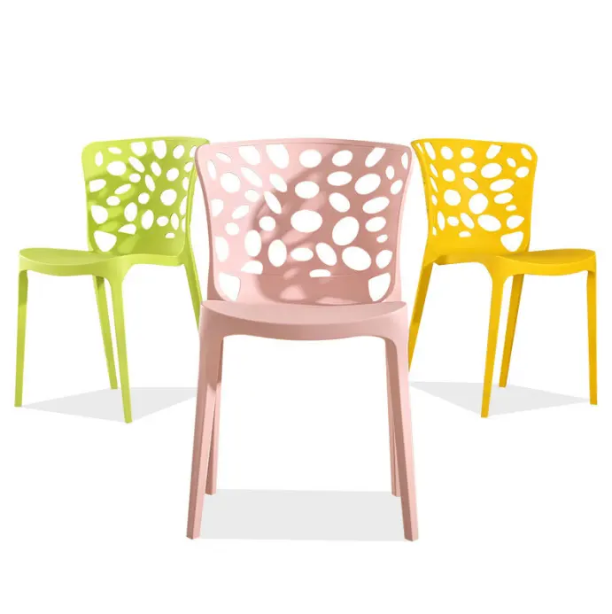 Sillas De Comedor เก้าอี้พลาสติก Sillas Polipropileno,เก้าอี้พลาสติกเรซิ่นสีส้มดีไซน์ทันสมัยสำหรับใช้ในบ้านห้องครัวกลางแจ้งมีรู