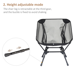 Chaise de camping pliable en maille ultra-légère et réglable en hauteur, idéale pour le voyage, la randonnée et le camping en extérieur, de haute qualité - Product Image 5