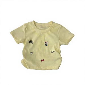 <span class=keywords><strong>T</strong></span>-<span class=keywords><strong>shirt</strong></span> pour filles en coton à manches courtes avec imprimé de dessin animé, hauts décontractés d'é<span class=keywords><strong>t</strong></span>é pour enfants, vente en gros de vêtements pour enfants - Product Image 3