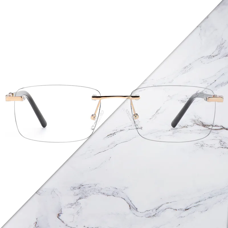 高品質縁なし男性眼鏡フレームGafa女性処方眼鏡眼鏡カスタム光学フレーム温州メーカー