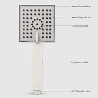 Pommeau de Douche Portable en Plastique ABS Chromé, Triple Mode de Jet, Haute Pression, Économe en Eau, Idéal Appartement