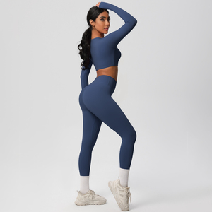 <span class=keywords><strong>Ensemble</strong></span> de sport de yoga maigre respirant pour femmes Leggings de gymnastique de fitness de grande taille avec coussin de soutien-gorge pour le travail de course ou les entraînements de gymnastique - Product Image 5