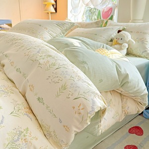 Ensemble de literie en coton à fibres longues imprimé numériquement (3 ou 4 pièces) avec couvre-lit et taie d'oreiller – Toutes tailles disponibles à prix abordable - Product Image 3