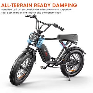 Vélo de <span class=keywords><strong>montagne</strong></span> électrique JLM C91 personnalisé 48V 1000W haute puissance avec double suspension, pneus larges de 20 pouces, vélo électrique pour adultes imperméable - Product Image 2