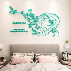 Dandelion Stiker Dinding Ruang Tamu Kamar Tidur Akrilik Dekorasi Rumah Stiker
