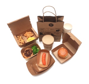 Tùy chỉnh kích thước bao bì thực phẩm hộp takeout container dùng một lần thức ăn nhanh hộp giấy - Product Image 2