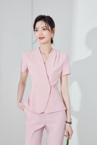 Traje <span class=keywords><strong>de</strong></span> <span class=keywords><strong>oficina</strong></span> <span class=keywords><strong>de</strong></span> manga corta para mujer, uniforme <span class=keywords><strong>de</strong></span> trabajo profesional para gerente <span class=keywords><strong>de</strong></span> Hotel, recepcionista <span class=keywords><strong>de</strong></span> recepción, ropa <span class=keywords><strong>de</strong></span> trabajo - Product Image 4