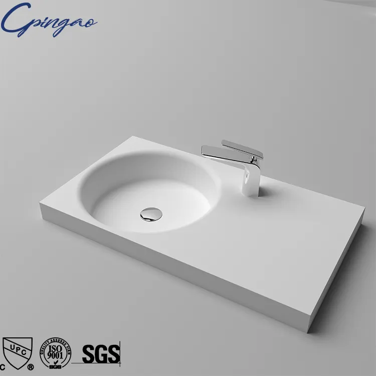 OEM ODM Surface solide mate Rectangle petit évier de salle de bains Lavabo Table Lavabo Art Lavabo pour toilettes