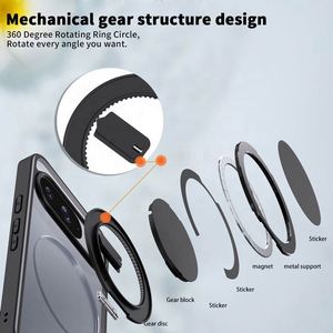 เคสโทรศัพท์พร้อมกรอบกล้องโลหะ+TPU+PC+ขายึดอะลูมิเนียมแบบหมุนได้ 360 องศาพร้อมแม่เหล็กสำหรับ GOOGLE Pixel 9 - Product Image 4