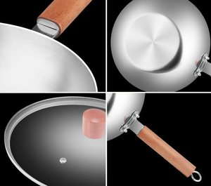 <span class=keywords><strong>Wok</strong></span> ecológico de acero inoxidable para campamento y cocina de hotel listo para enviar a un precio económico - Product Image 4