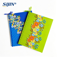 Cuaderno Escolar con Encuadernación de Hilo de Colores, 200 x 148 mm, Cuaderno de Escritura Rayado con Cubierta con Estampado Floral para Estudiantes de Filipinas