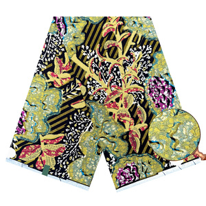 Véritable Motif en <span class=keywords><strong>Tissu</strong></span> Africain Imprimé, Grand Super Coton Ciré Scintillant <span class=keywords><strong>Pagne</strong></span> - Product Image 5