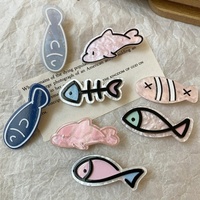 Pince à cheveux artisanale en acétate motif poisson et dauphin de dessin animé pour enfants - Cadeau ludique pour les petites filles, idéal pour les mèches avant et les franges