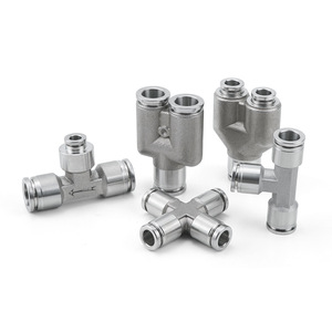 Stainless Steel <b>Quick</b> <b>Connector</b> Pneumatic Fittings 4mm 6mm 8mm 10mm 12mm 14mm 16mm For Air Hose Couplings - Product Image 1