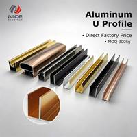 Profilé en U en aluminium Série 6000, longueur max. 6 m, finition anodisée, durable pour décorations et équipements de plomberie, certifié ISO CE