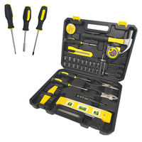 Kit d'outils ménagers généraux avec boîte à outils en plastique, kit d'outils polyvalents pour la maison comprenant des outils essentiels